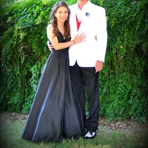 Black Jovani A-line Prom Dress